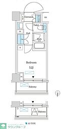 パークアクシス錦糸町スタイルズ 7階ワンルームの間取り