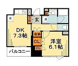 京成押上線 京成立石駅 徒歩7分の賃貸マンション 3階1DKの間取り