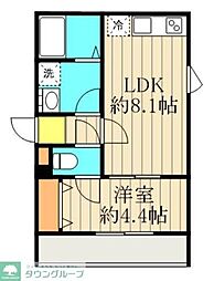 リーヴェル新小岩プレミオ 202 2階1LDKの間取り