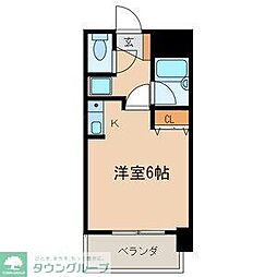 都営浅草線 浅草駅 徒歩10分の賃貸マンション 4階ワンルームの間取り