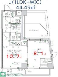 都営浅草線 押上駅 徒歩9分の賃貸マンション 7階1LDKの間取り