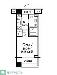 都営大江戸線 両国駅 徒歩4分の賃貸マンション 9階1Kの間取り