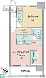 京成押上線 京成曳舟駅 徒歩10分の賃貸マンション 7階1LDKの間取り