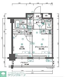 東京メトロ半蔵門線 錦糸町駅 徒歩7分の賃貸マンション 2階1DKの間取り