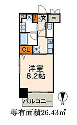 JR総武線 両国駅 徒歩6分の賃貸マンション 5階1Kの間取り