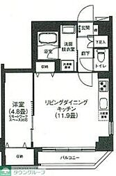 東武伊勢崎線 東向島駅 徒歩4分の賃貸マンション 7階1LDKの間取り