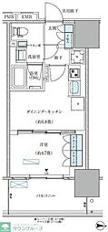 都営新宿線 西大島駅 徒歩4分の賃貸マンション 6階1DKの間取り