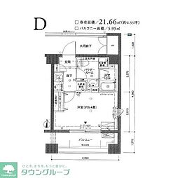 都営浅草線 本所吾妻橋駅 徒歩2分の賃貸マンション 8階1Kの間取り