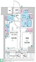 東武伊勢崎線 鐘ヶ淵駅 徒歩3分の賃貸マンション 7階1DKの間取り
