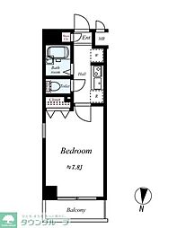 JR総武線 亀戸駅 徒歩6分の賃貸マンション 3階1Kの間取り