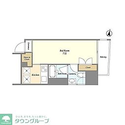 都営浅草線 押上駅 徒歩6分の賃貸マンション 7階1Kの間取り