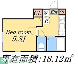 Agas 町屋 1Kの間取図画像