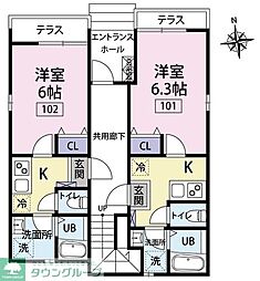(仮称)グランシャレー小岩 1Kの間取図画像