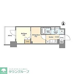 ジオエント上野稲荷町 2Kの間取図画像
