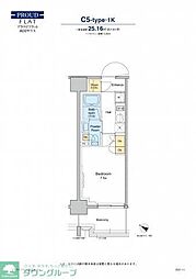 プラウドフラット両国サウス 1Kの間取図画像