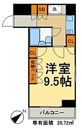ダイアパレス浅草第2 1Kの間取図画像