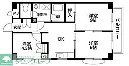 ロワイヤル東井堀12 3DKの間取図画像