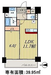 ライツ石原 1LDKの間取図画像