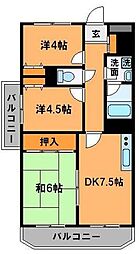 レピドール福田1 3DKの間取図画像