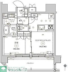 グラシアプレイス錦糸町 1LDKの間取図画像