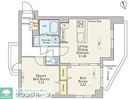 クレストコート綾瀬 2LDKの間取図画像