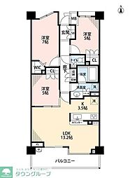 フルーヴ押上 3LDKの間取図画像