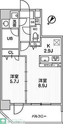 GRACIAPLACEOSHIAGE 1LDKの間取図画像