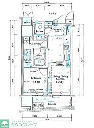 ミレアコート銀座プレミア 1LDKの間取図画像