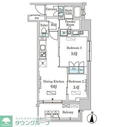 パークアクシス本所・親水公園 2LDKの間取図画像