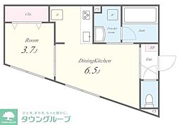葛飾区お花茶屋2丁目アパート 1DKの間取図画像