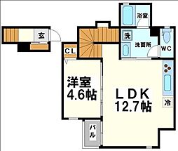 RussetSuquare 1LDKの間取図画像