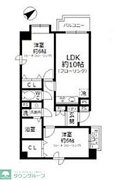 セリオ弐番館 2LDKの間取図画像