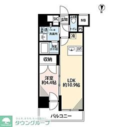 プレール・ドゥーク亀戸VI 1LDKの間取図画像