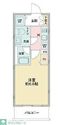 ラドゥセールお花茶屋2 1Kの間取図画像
