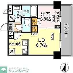 ロイジェント西新井 1LDKの間取図画像