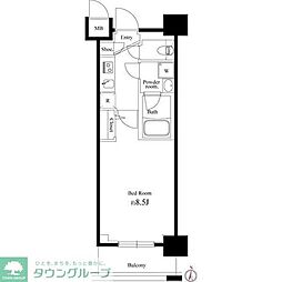 MAINSTAGE菊川 1Kの間取図画像
