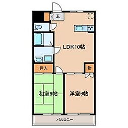 広尾レジデンス 2LDKの間取図画像