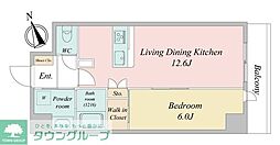 ルネフラッツ新小岩 1LDKの間取図画像