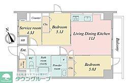ルネフラッツ新小岩 2SLDKの間取図画像