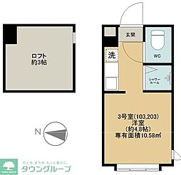 CasaAlba ワンルームの間取図画像