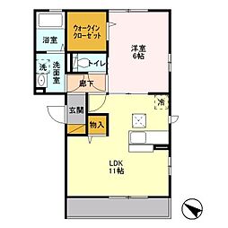 ソレーユ 1LDKの間取図画像