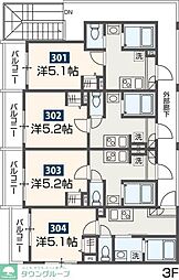 MELDIA新小岩4 1Kの間取図画像