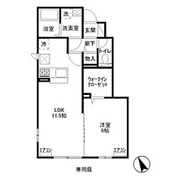 Kドルフ 1LDKの間取図画像