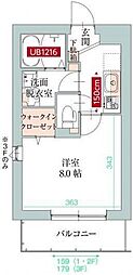 Y.Hale 1Kの間取図画像