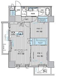 グランシャルール武蔵境 2LDKの間取図画像
