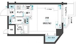 フェニックス武蔵関参番館 1Kの間取図画像