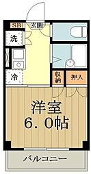 JLBグランエクリュ武蔵小金井 1Kの間取図画像