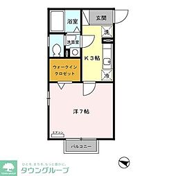 シャローム石神井公園 1Kの間取図画像