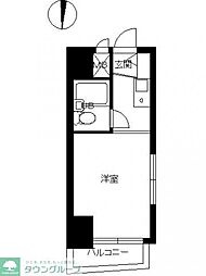 スカイコート下高井戸 ワンルームの間取図画像