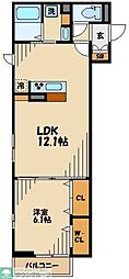 セジュール緑町 1LDKの間取図画像